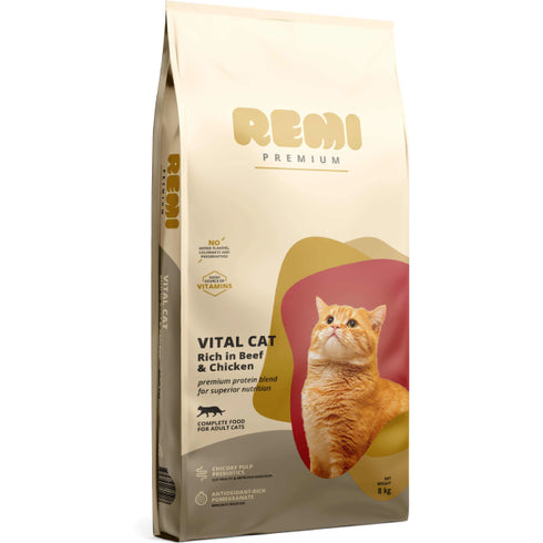 Hrana uscata pentru pisici Remi Premium Vital Vita si pui 8kg